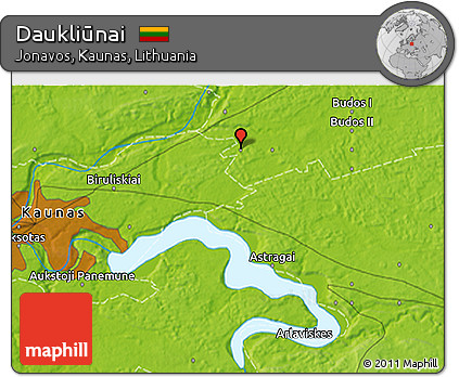 Physical 3D Map of Daukliūnai