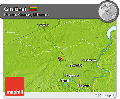 Physical 3D Map of Giniūnai