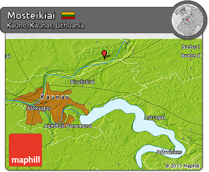 Physical 3D Map of Mosteikiai