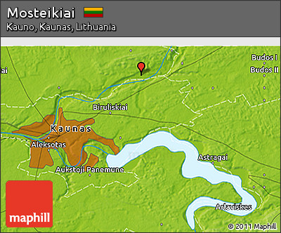 Physical 3D Map of Mosteikiai