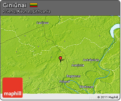 Physical 3D Map of Giniūnai