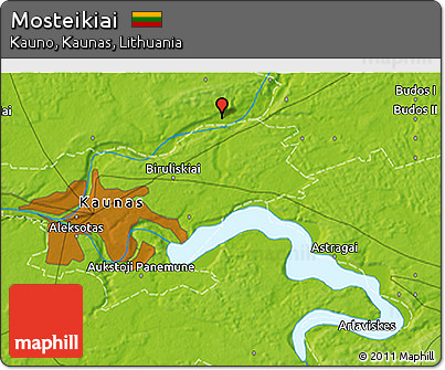 Physical 3D Map of Mosteikiai