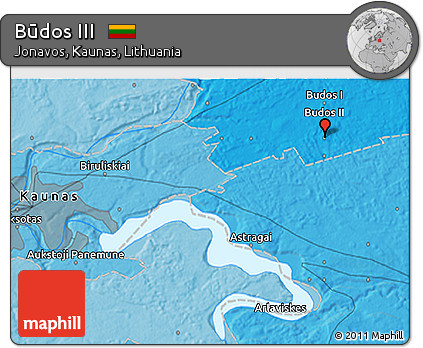 Political 3D Map of Būdos III