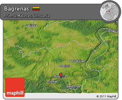 Satellite 3D Map of Bagrėnas