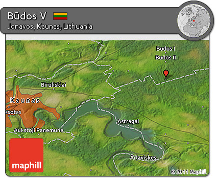 Satellite 3D Map of Būdos V