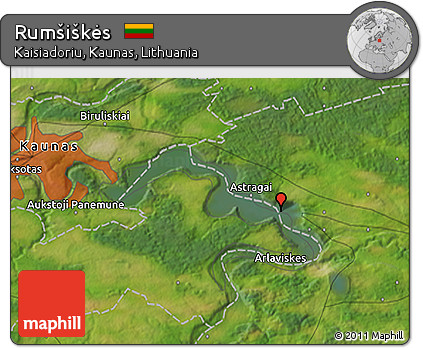 Satellite 3D Map of Rumšiškės