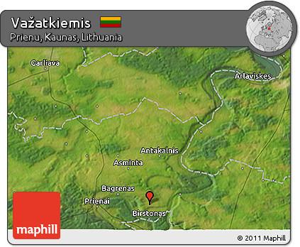 Satellite 3D Map of Važatkiemis