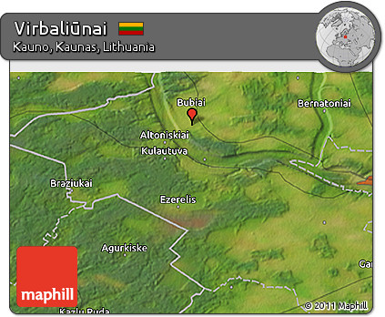 Satellite 3D Map of Virbaliūnai