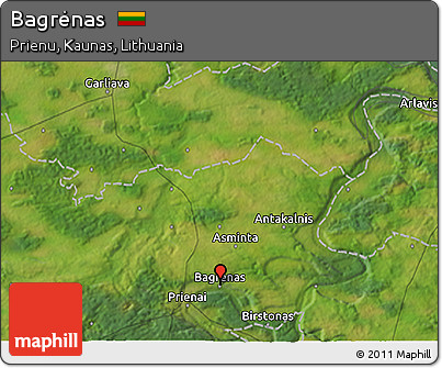 Satellite 3D Map of Bagrėnas