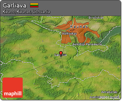 Satellite 3D Map of Garliava