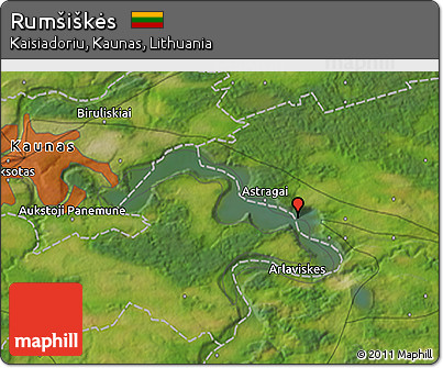 Satellite 3D Map of Rumšiškės