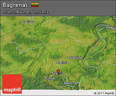 Satellite 3D Map of Bagrėnas