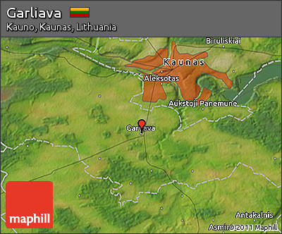 Satellite 3D Map of Garliava