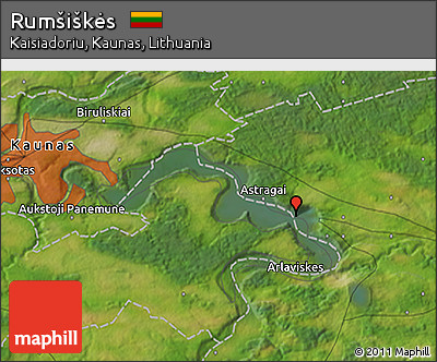 Satellite 3D Map of Rumšiškės