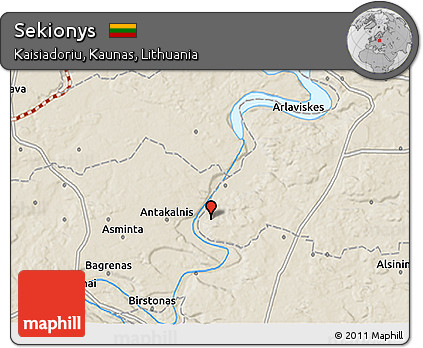 Shaded Relief 3D Map of Sekionys