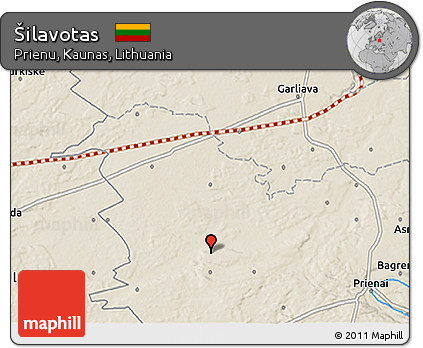 Shaded Relief 3D Map of Šilavotas