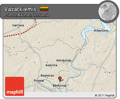 Shaded Relief 3D Map of Važatkiemis