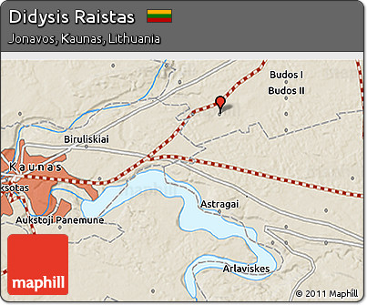Shaded Relief 3D Map of Didysis Raistas
