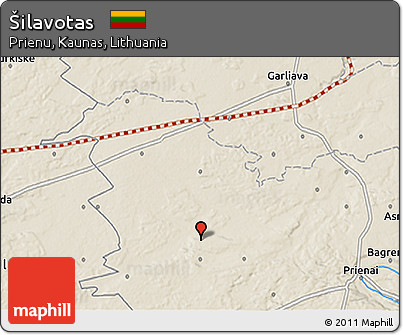 Shaded Relief 3D Map of Šilavotas