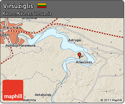 Shaded Relief 3D Map of Viršužiglis