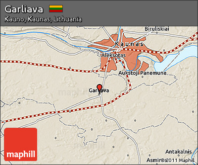 Shaded Relief 3D Map of Garliava
