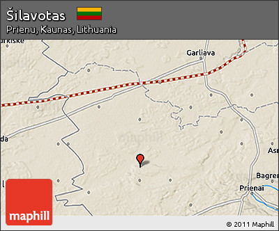 Shaded Relief 3D Map of Šilavotas