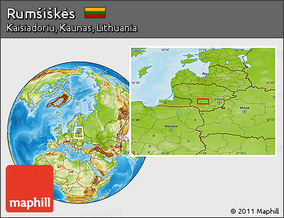 Physical Location Map of Rumšiškės