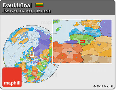 Political Location Map of Daukliūnai