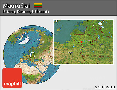 Satellite Location Map of Mauručiai