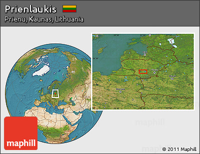 Satellite Location Map of Prienlaukis
