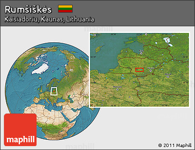 Satellite Location Map of Rumšiškės