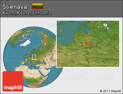 Satellite Location Map of Šlienava
