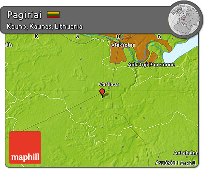 Physical Map of Pagiriai