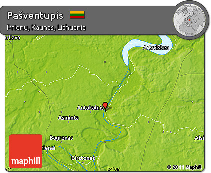 Physical Map of Pašventupis
