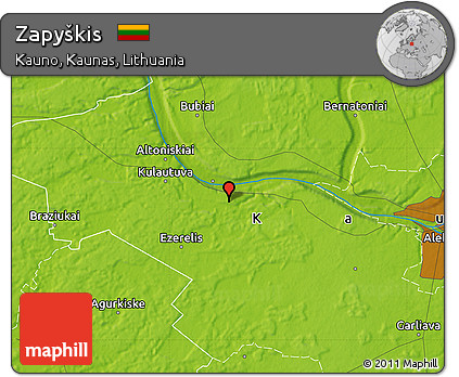 Physical Map of Zapyškis