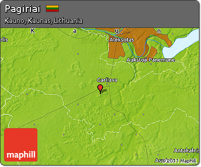 Physical Map of Pagiriai