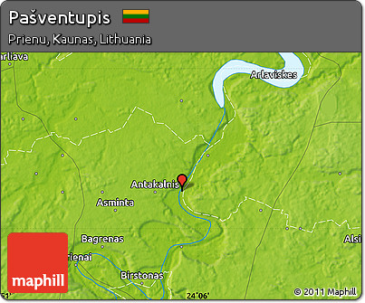 Physical Map of Pašventupis