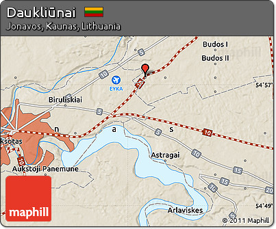 Shaded Relief Map of Daukliūnai