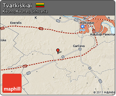 Shaded Relief Map of Tvarkiškiai