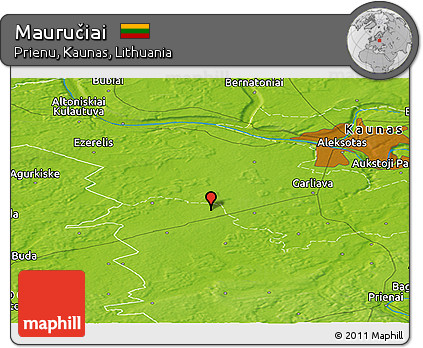 Physical Panoramic Map of Mauručiai