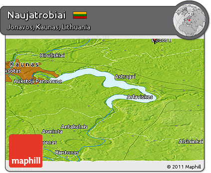 Physical Panoramic Map of Naujatrobiai