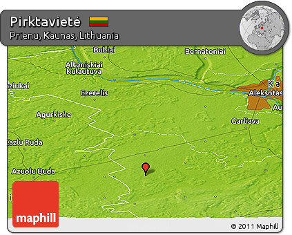 Physical Panoramic Map of Pirktavietė