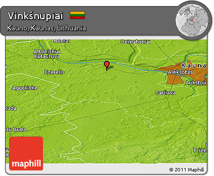 Physical Panoramic Map of Vinkšnupiai
