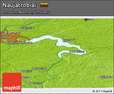 Physical Panoramic Map of Naujatrobiai