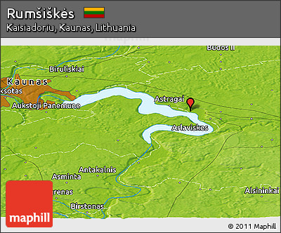 Physical Panoramic Map of Rumšiškės