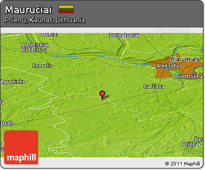 Physical Panoramic Map of Mauručiai