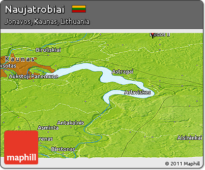 Physical Panoramic Map of Naujatrobiai