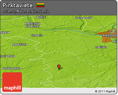 Physical Panoramic Map of Pirktavietė
