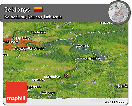 Satellite Panoramic Map of Sekionys