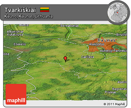 Satellite Panoramic Map of Tvarkiškiai